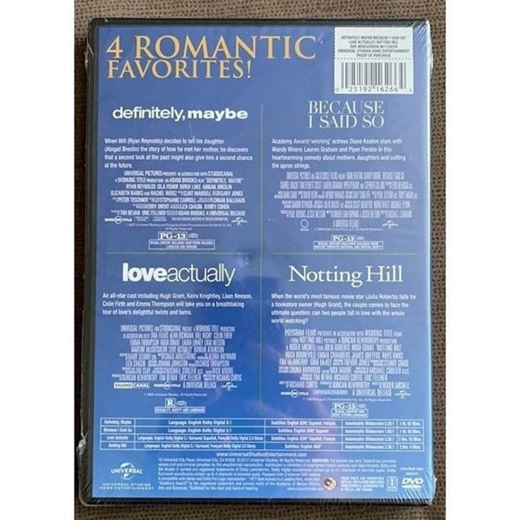 4 Movie DVD Rom Com - NEW - Definitely Maybe, Because I Said So, Love Actually - Picture 2 of 2